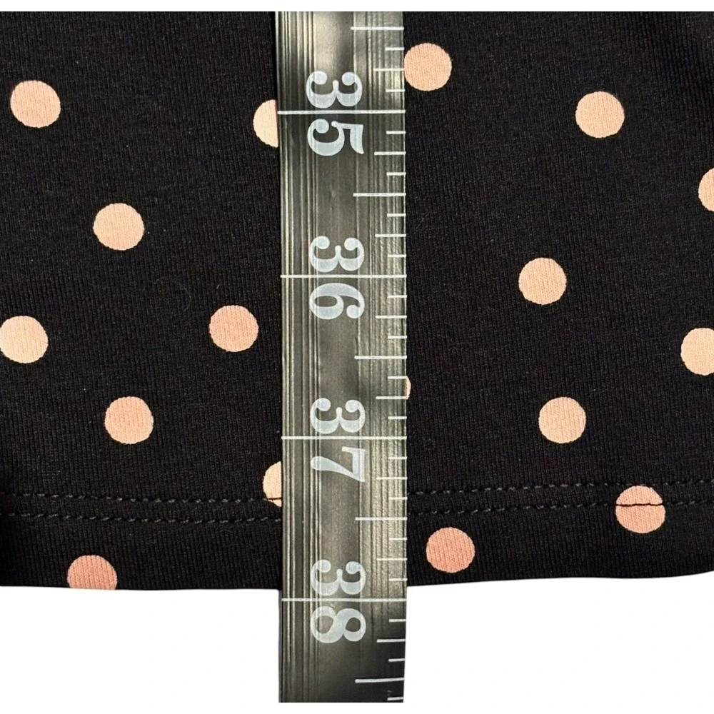 NWT Boden Black Pink Polka Dot Knit Dress‎ 3/4 Sleeve Fit Flare
